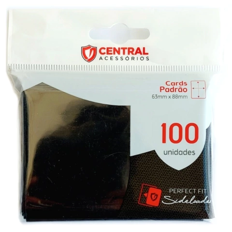 SLEEVE PERFECT FIT SIDELOADER BLACKOUT FUMÊ 63X88mm CENTRAL 100 UNIDADES PROTETOR CARTAS POKÉMON TCG JOGO