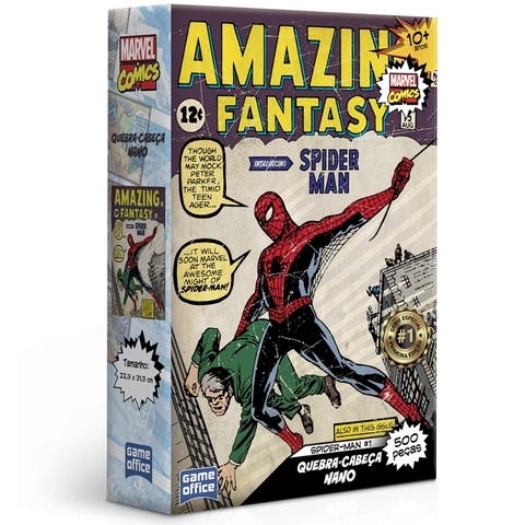 QUEBRA CABEÇA NANO HOMEM ARANHA 500 PEÇAS PEQUENA TOYSTER SPIDER MAN FILME SUPER HERÓI MARVEL COMICS