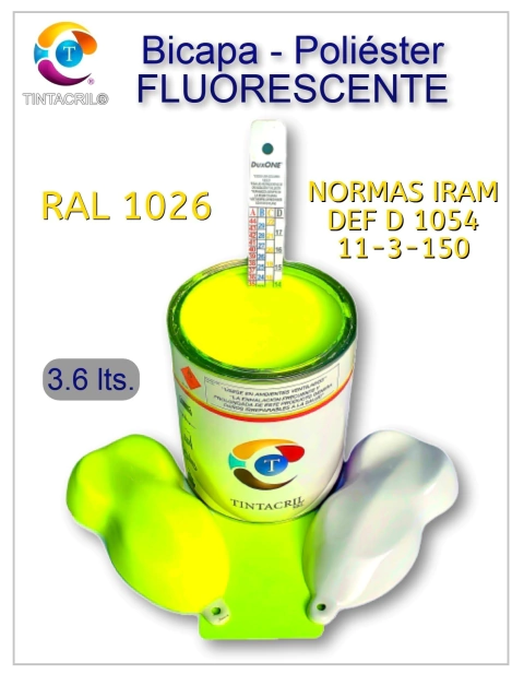 Pintura Fluorescente Bicapa Amarillo RAL 1026 x 3.6 litros