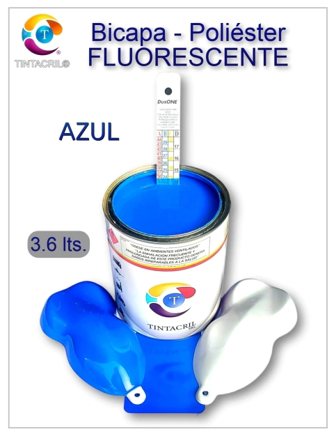 Pintura Fluorescente Bicapa Azul x 3.6 litros