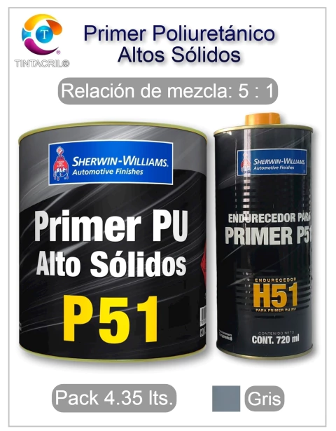 Primer Poliuretanico Altos Sólidos Gris x 4.32 lts. - comprar online
