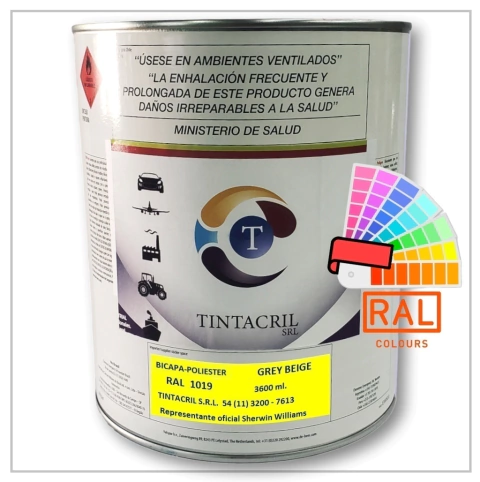 Pintura automotriz RAL 1019 x 3.6 lts. BEIGE AGRISADO