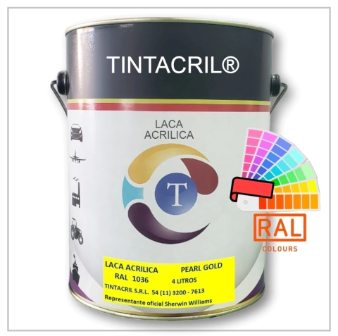 Laca Acrílica RAL 1036 x 4 lts. ORO PERLADO