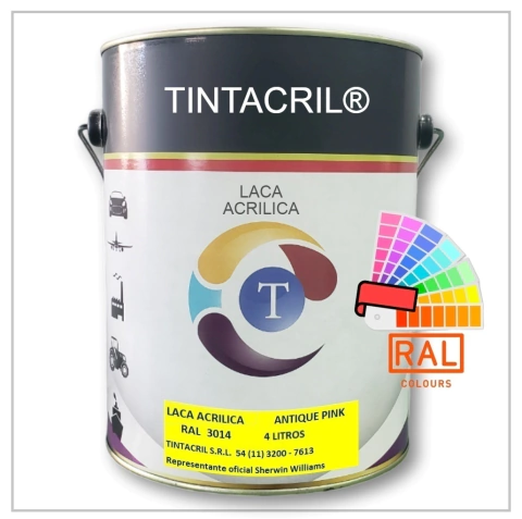 Laca Acrílica RAL 3014 x 4 lts. ROJO VIEJO