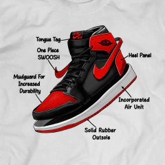 T-Shirt SNEAKER PARTS AJ1 BRED - SNEAKERSHIRTS