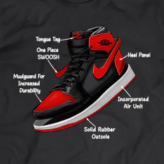 T-Shirt SNEAKER PARTS AJ1 BRED - comprar online