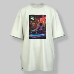 T-Shirt OVERSIZED AJ's Futuristic Anime Cards AJ4 Black - SNEAKERSHIRTS
