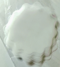 Fundo p/ doces ORGANZA BRANCO 9 cm (100 un) - ATÉ 5 dias ÚTEIS PARA ENVIO. - Hr embalagens