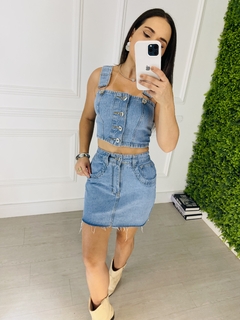 Conj.Saia Jeans - Kzelly Modas