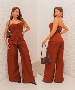 Conjunto Ludmila - tomara que caia e calça pantalona - comprar online