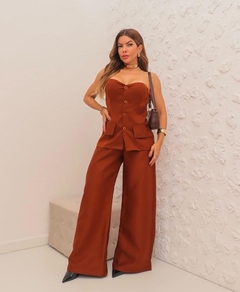 Conjunto Ludmila - tomara que caia e calça pantalona