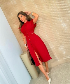 Vestido Mariana no duna, casual e elegante - marsala - loja online