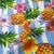 Tropical Estampado Waterproof Rayas Celeste y Blanca C/piña