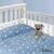 Manta Infantil Polar Fleece Estampado Celeste Con Estrellas Blancas
