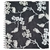 Broderie Cotton Lurex Negro Ramas y Flores Blanco-dorado - comprar online