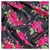 Tropical Mecanico Estampado Negro Flor Fucsia Hojas Verdes