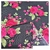 Tropical Mecanico Estampado Negro Flor Fucsia Hojas Verdes - tienda online