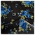 Tropical Mecanico Estampado Negro Flor Ramillete Azul - Tienda Los Angeles - Telas y Blanco Hogar
