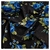 Tropical Mecanico Estampado Negro Flor Ramillete Azul
