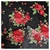 Tropical Mecanico Estampado Negro Flores Rojo Ramito Verde - Tienda Los Angeles - Telas y Blanco Hogar