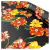 Seda Saten Estampada Negro Flor Grande Amarillo Bordo en internet