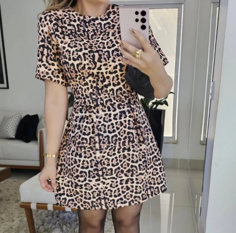 Vestido Curto Animal Print