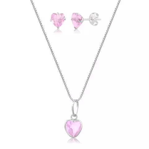 Conjunto Coração Rosa