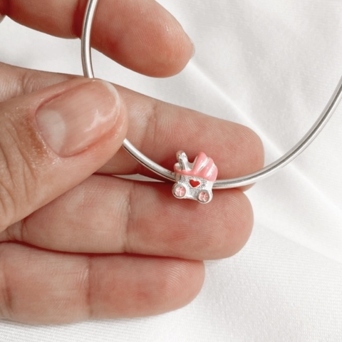 Berloque Separador Carrinho Rosa
