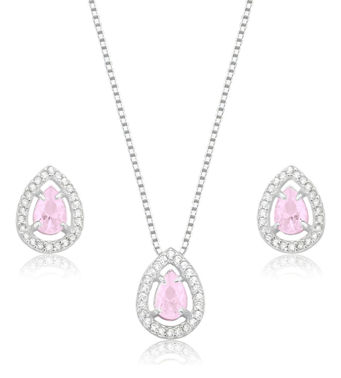 Conjunto Moldura Rosa Cravejado