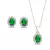 Conjunto Oval Cravejado Esmeralda