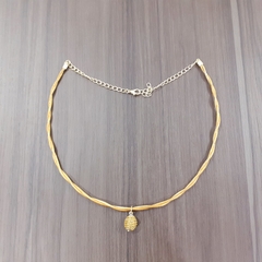 Gargantilha Capim Dourado 5mm. Código G9.