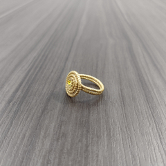 Anel Caracol Capim Dourado 4mm com Strass Amarelo. Código A33. na internet