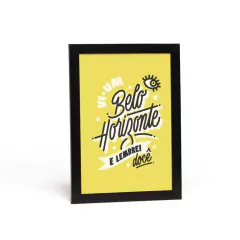 Gravura Vi Um Belo Horizonte e Lembrei docê colorida - comprar online