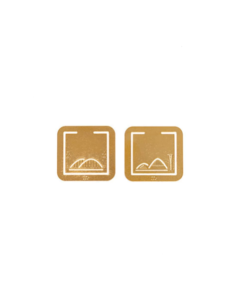 Dupla Marcadores de Páginas Igreja da Pampulha e Mineirão - Ouro