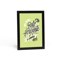 Gravura Vi Um Belo Horizonte e Lembrei docê colorida - loja online