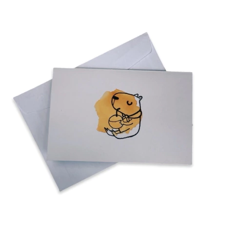 Cartão Ilustrado - Capivara Água de Côco