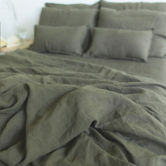 Capa de Almofada Olive 100% Linho Europeu - HOUSE OF LINHO