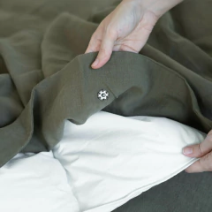 Capa de Duvet Olive 100% Linho Europeu - comprar online