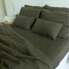 Jogo de Cama Comfort Olive 100% Linho Europeu - comprar online