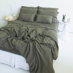 Jogo de Cama Light Olive 100% Linho Europeu na internet
