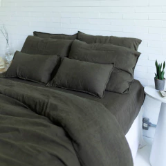 Jogo de Cama Comfort Olive 100% Linho Europeu