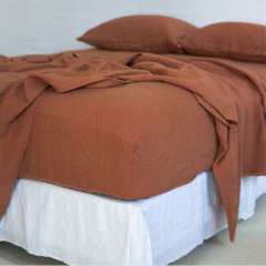 Jogo de Cama Standard Camel 100% Linho Europeu - comprar online