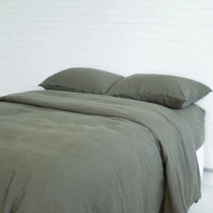 Capa de Duvet Olive 100% Linho Europeu na internet
