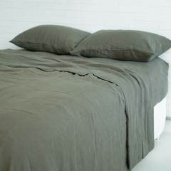 Jogo de Cama Light Olive 100% Linho Europeu - comprar online