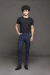 Pantalon borg slim fit - azul