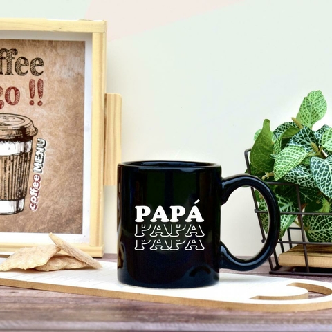 Taza recta cerámica negra