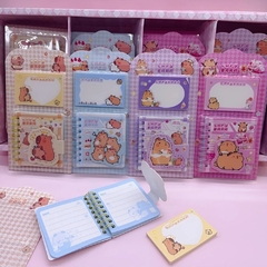 Mini Libreta Anillada más Post it "Capybara" en internet
