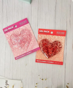 ALMOHADILLA DE GEL EN FORMA DE CORAZÓN CON GLITTER - FRÍO/CALOR