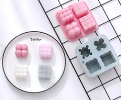 Mini molde de silicona para cuatro velas
