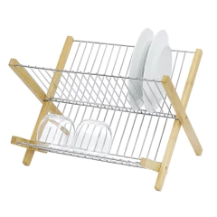 Escurridor de Platos Plegable - Madera/Acero - La Bolucompra